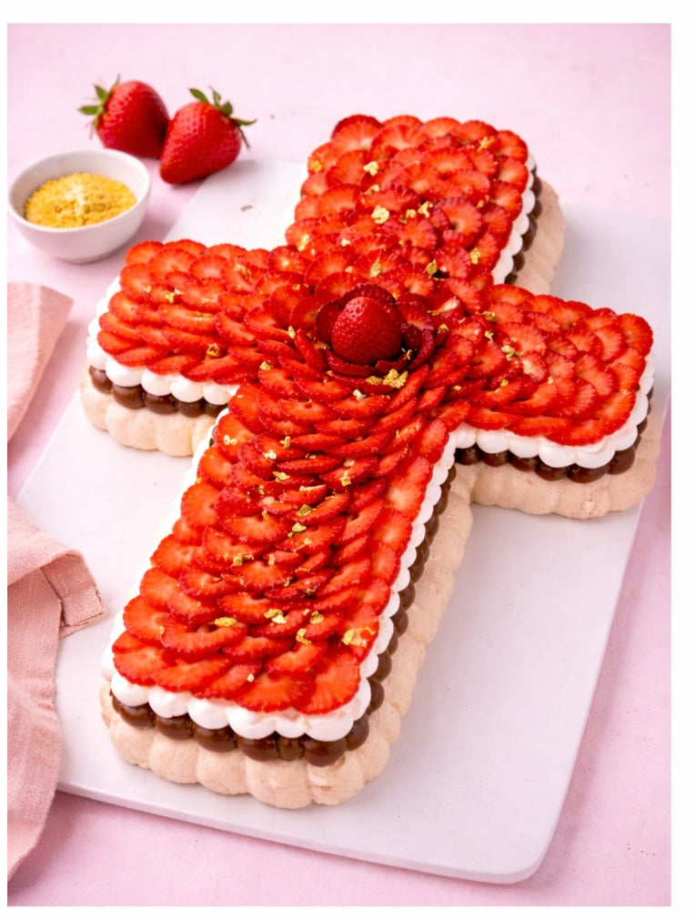 Golden Cross-Shaped Pavlova