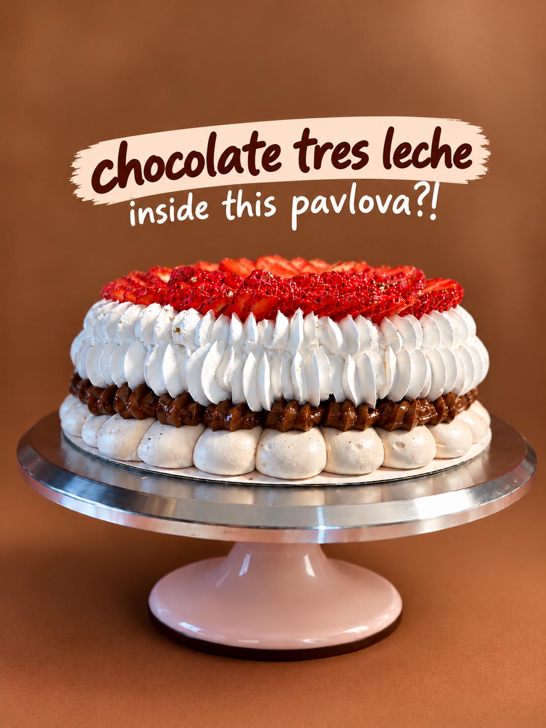 Chocolate Tres leche pavlova