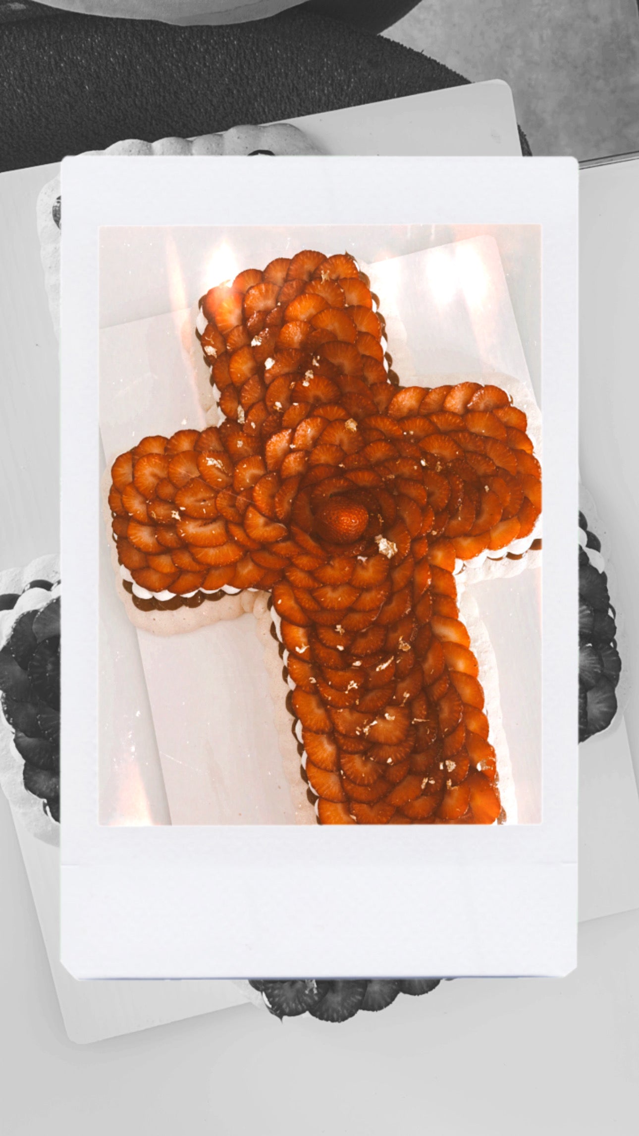 Golden Cross-Shaped Pavlova